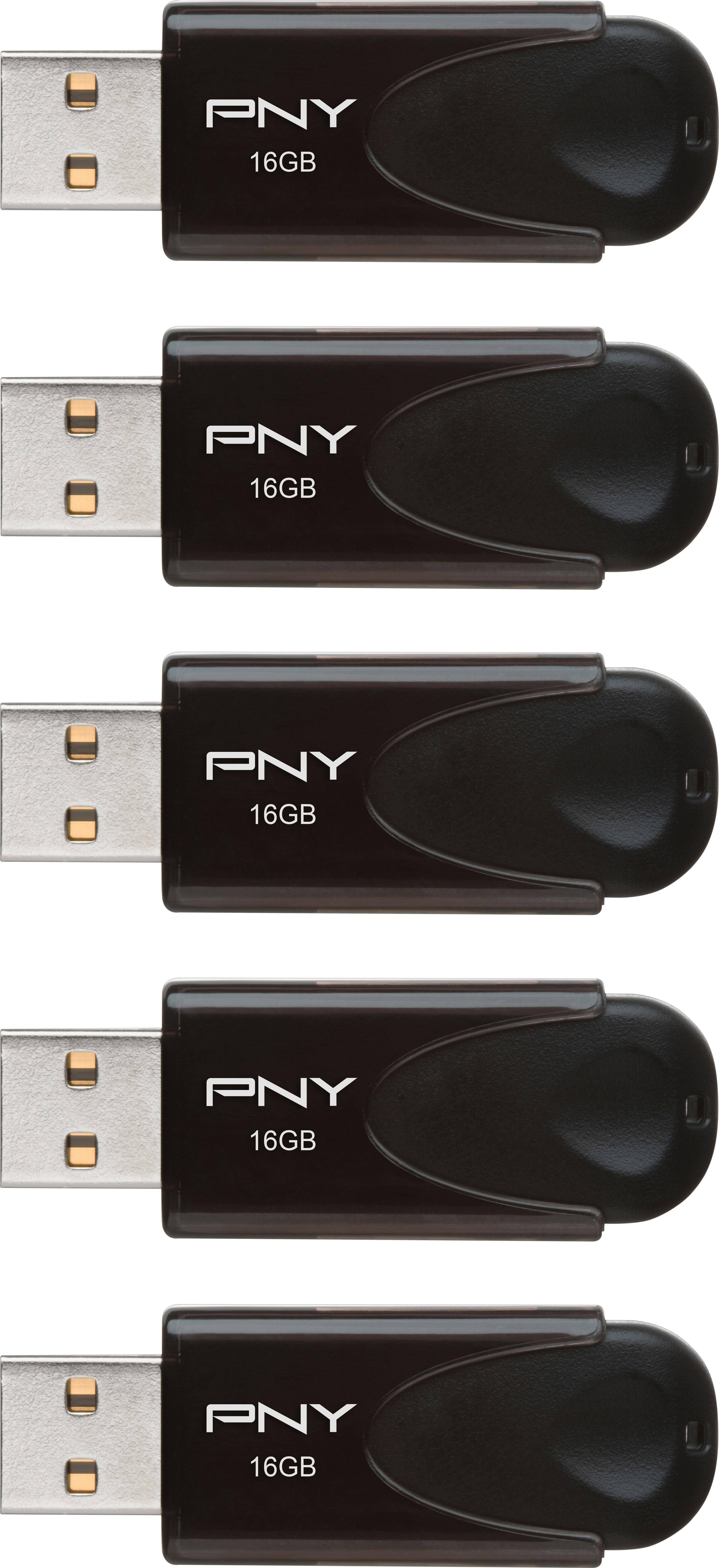 Alt View 11. PNY - 16GB Attaché 4 Type A USB 2.0 Flash Drive 5-Pack - Black.