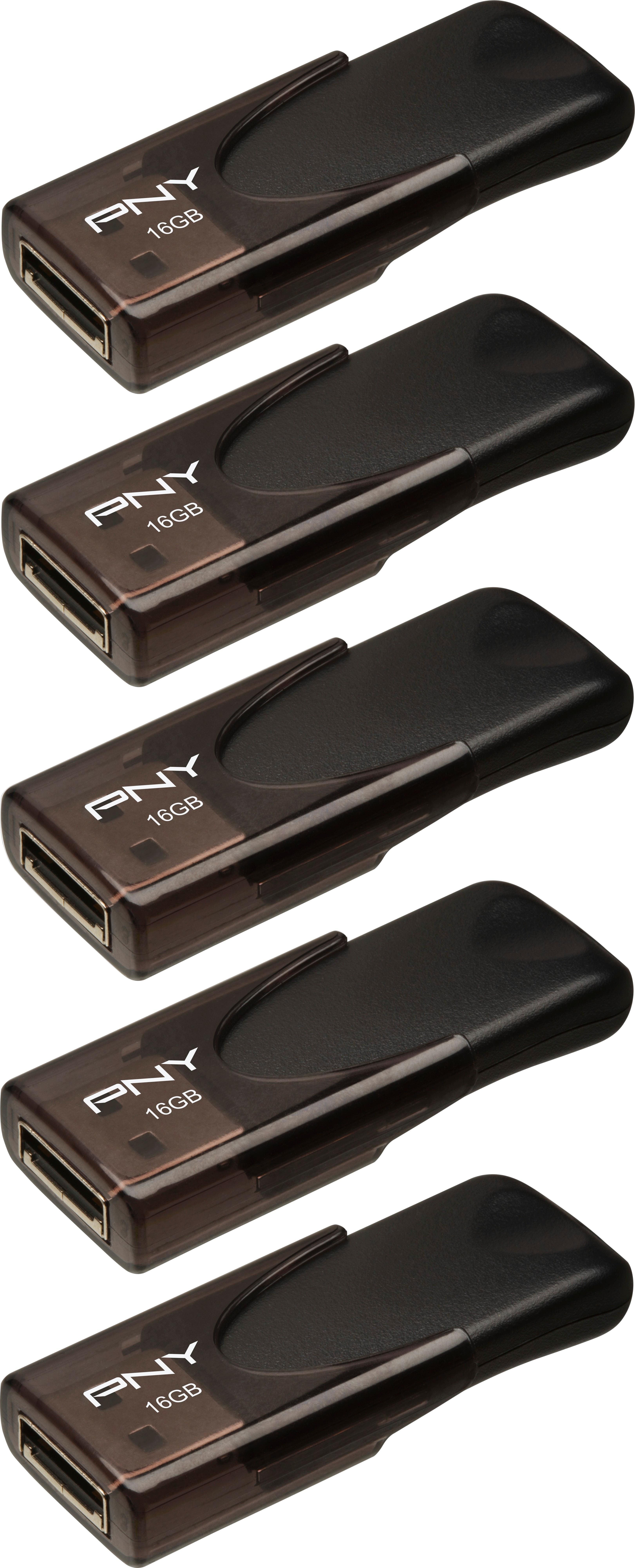 Alt View 12. PNY - 16GB Attaché 4 Type A USB 2.0 Flash Drive 5-Pack - Black.