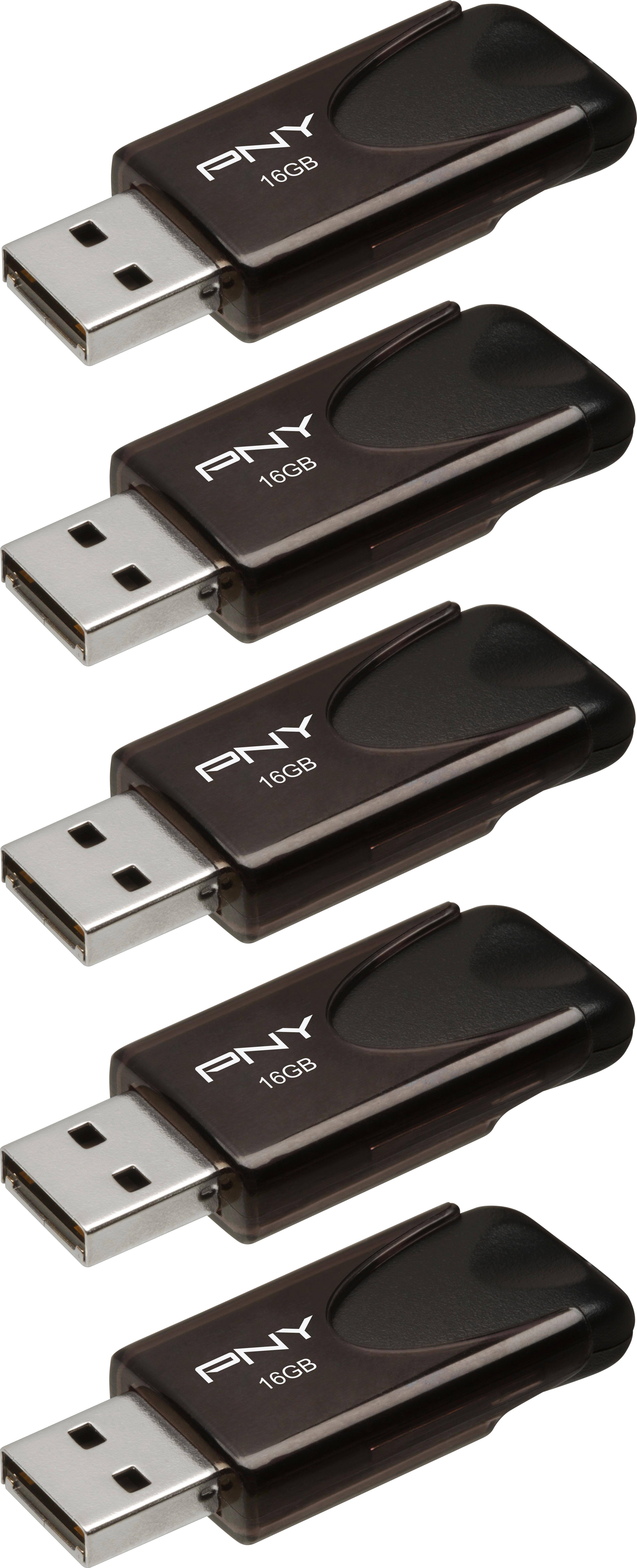 Alt View 13. PNY - 16GB Attaché 4 Type A USB 2.0 Flash Drive 5-Pack - Black.