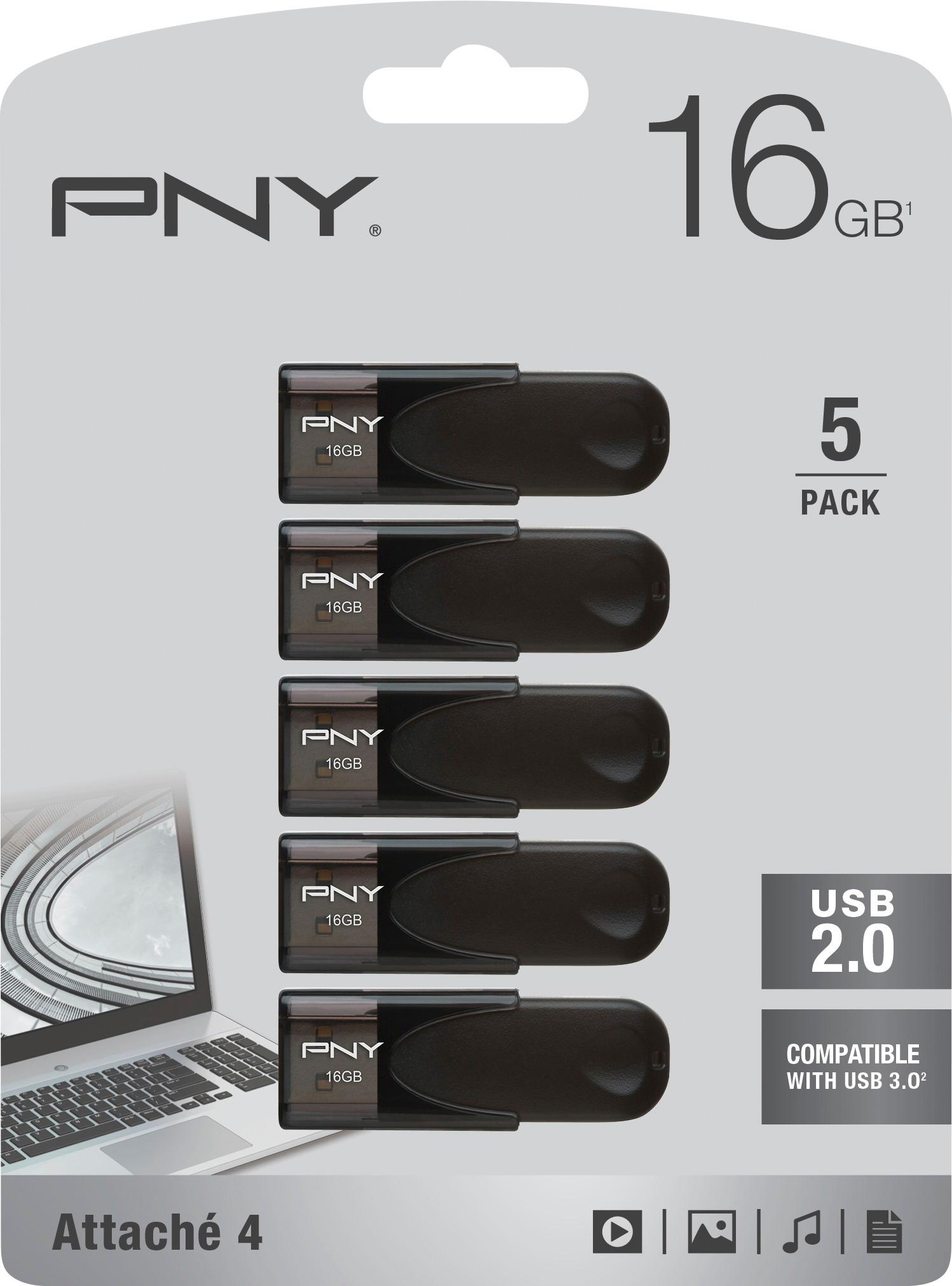 PNY 128GB Attaché 4 USB 2.0 Type A Flash Drive Black P-FD128ATT4-GE - Best  Buy