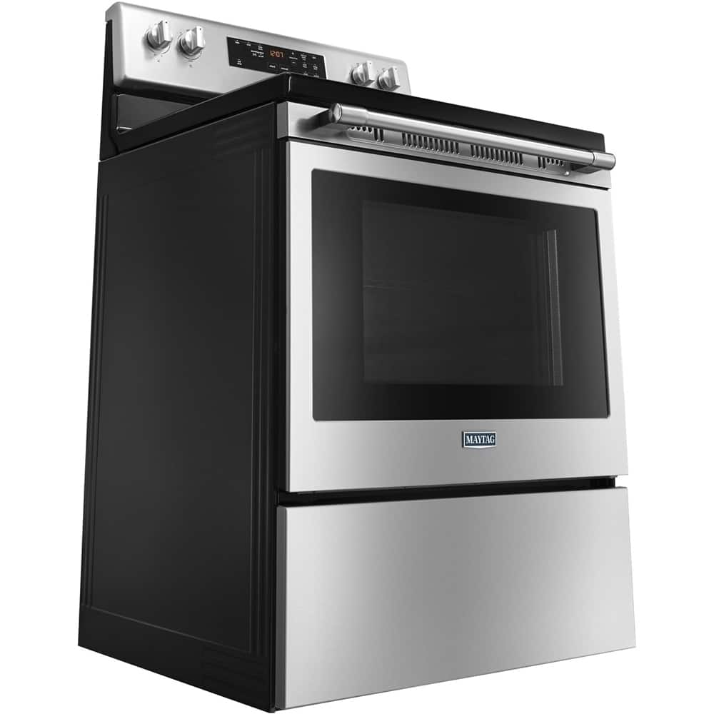 Left View: Dacor - 5.2 Cu. Ft. Self-Cleaning Freestanding Electric Induction Convection Range - Anthracite