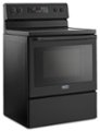 Angle. Maytag - 5.3 Cu. Ft. Self-Cleaning Freestanding Electric Range with Precision Cooking System - Black.