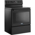 Left. Maytag - 5.3 Cu. Ft. Self-Cleaning Freestanding Electric Range with Precision Cooking System - Black.