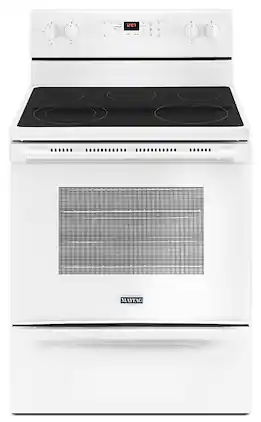 Maytag - 5.3 Cu. Ft. Self-Cleaning Freestanding Electric Range with Precision Cooking system - White