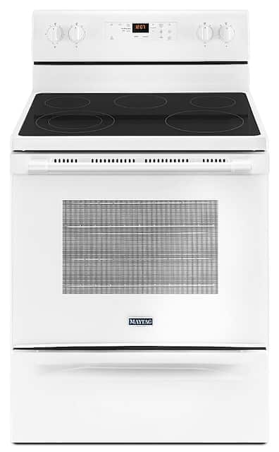 Maytag 5 3 Cu Ft Self Cleaning Freestanding Electric Range With Precision Cooking System White Mer6600fw Best Buy Maytag 5 3 Cu Ft Self Cleaning Freestanding Electric Range With Precision Cooking System White Mer6600fw Best Buy