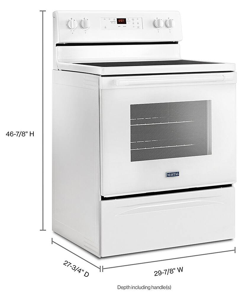 Alt View 11. Maytag - 5.3 Cu. Ft. Self-Cleaning Freestanding Electric Range with Precision Cooking system - White.