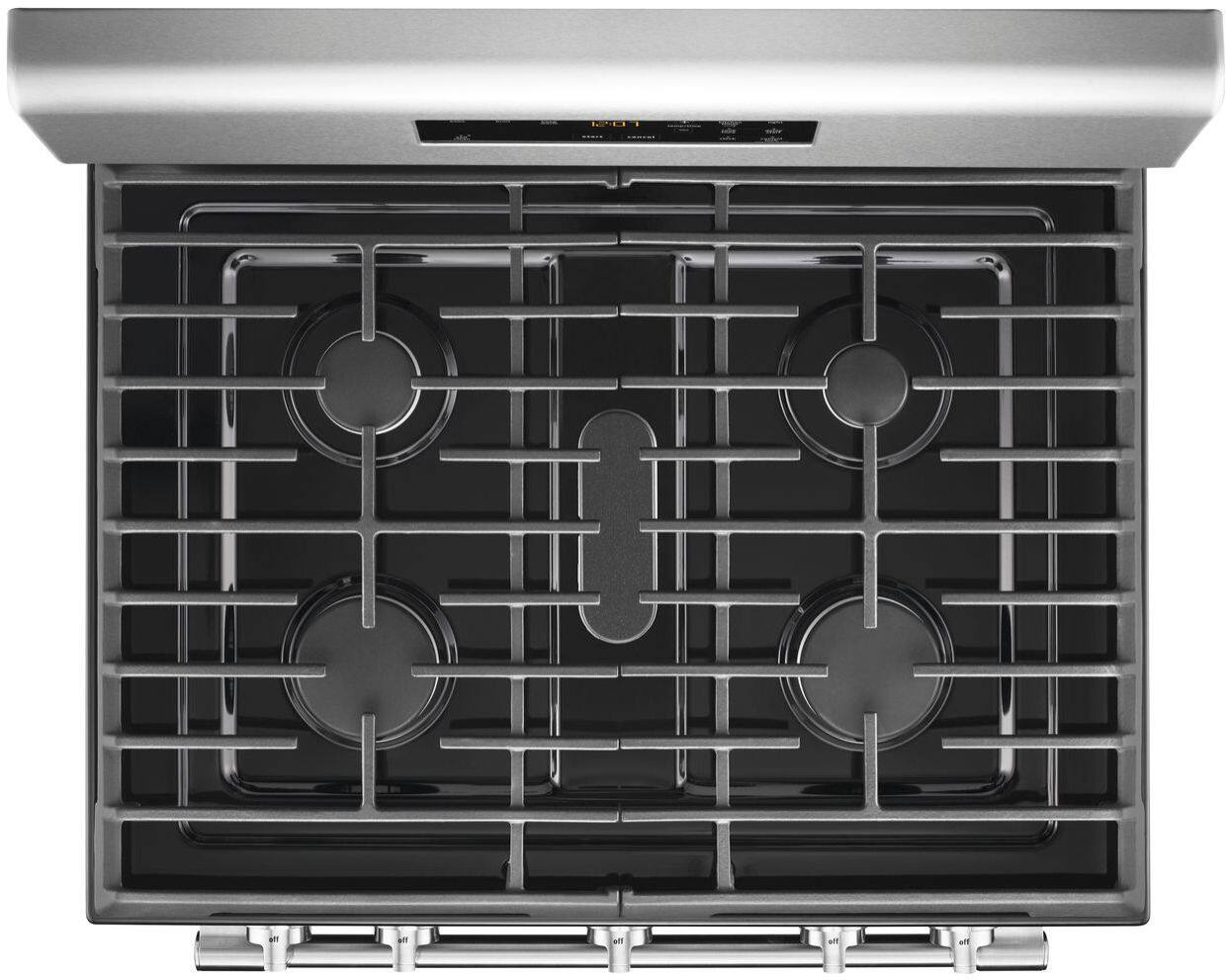 Alt View 13. Maytag - 5.0 Cu. Ft. Self-Cleaning Freestanding Fingerprint Resistant Gas Range - Stainless Steel.