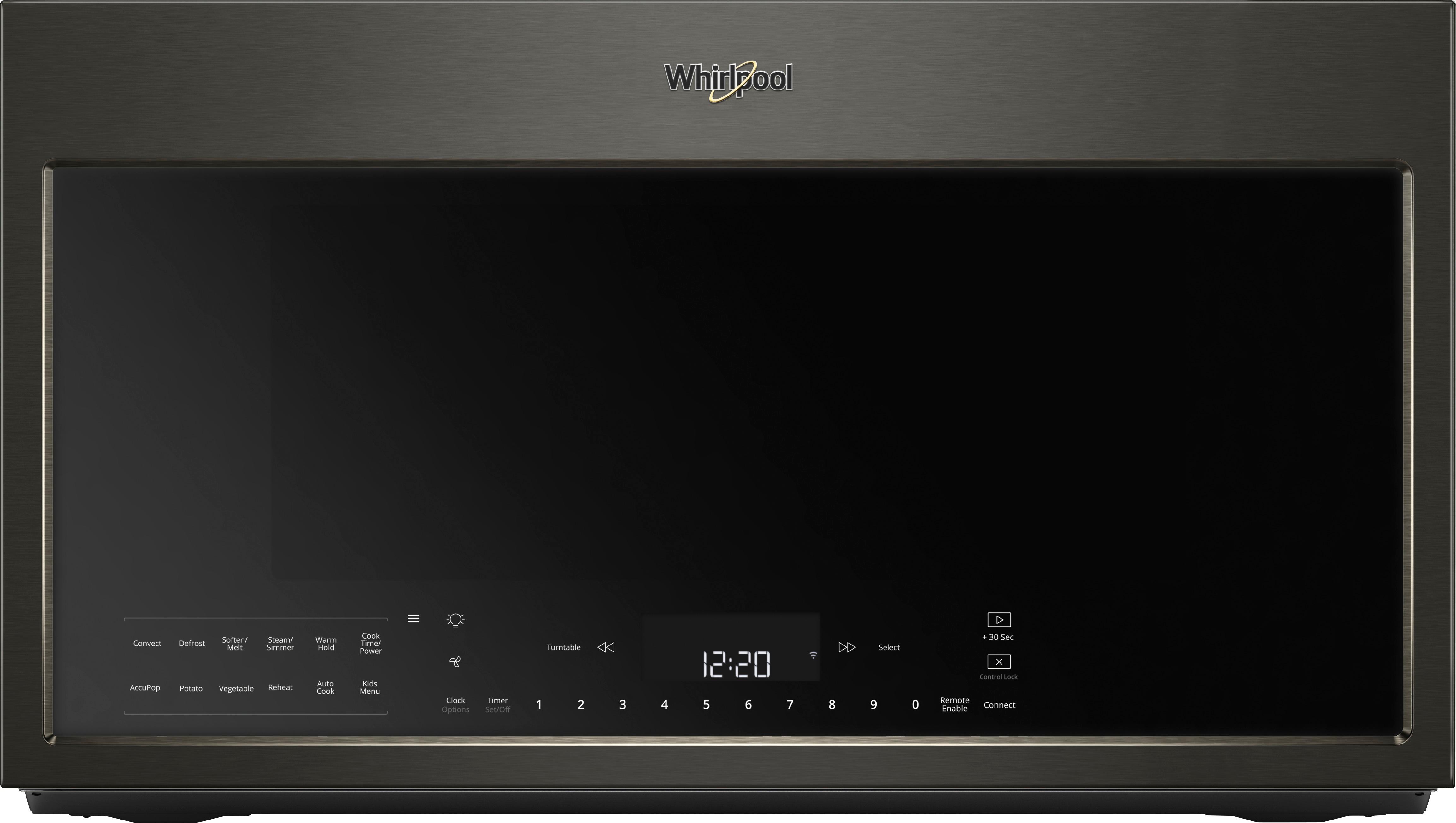 Whirlpool – 1.9 Cu. Ft. Convection Over-the-Range Microwave with Sensor Cooking – Black stainless steel