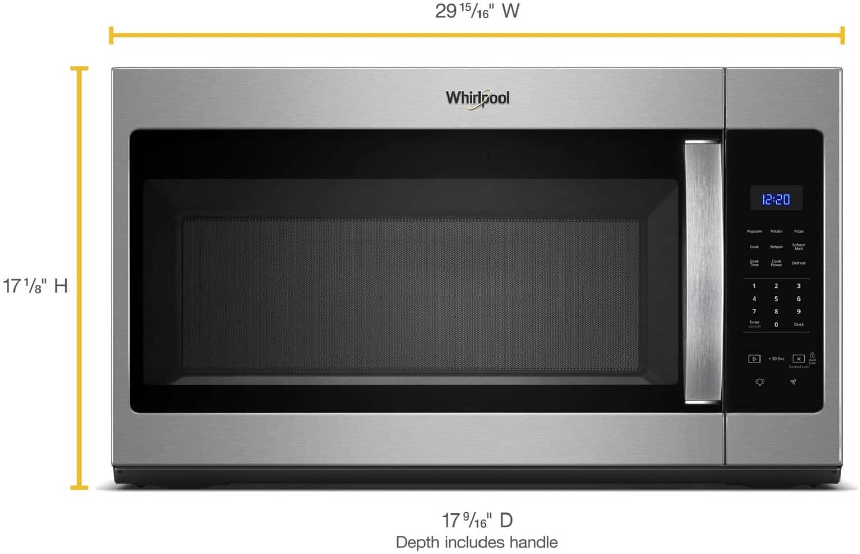 Alt View 1. Whirlpool - 1.7 Cu. Ft. Over-the-Range Microwave - Stainless Steel.
