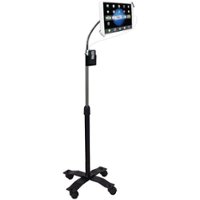 CTA Digital - Compact Security Gooseneck Floor Stand with Lock and Key Security System for iPad/Tablet - Front_Zoom