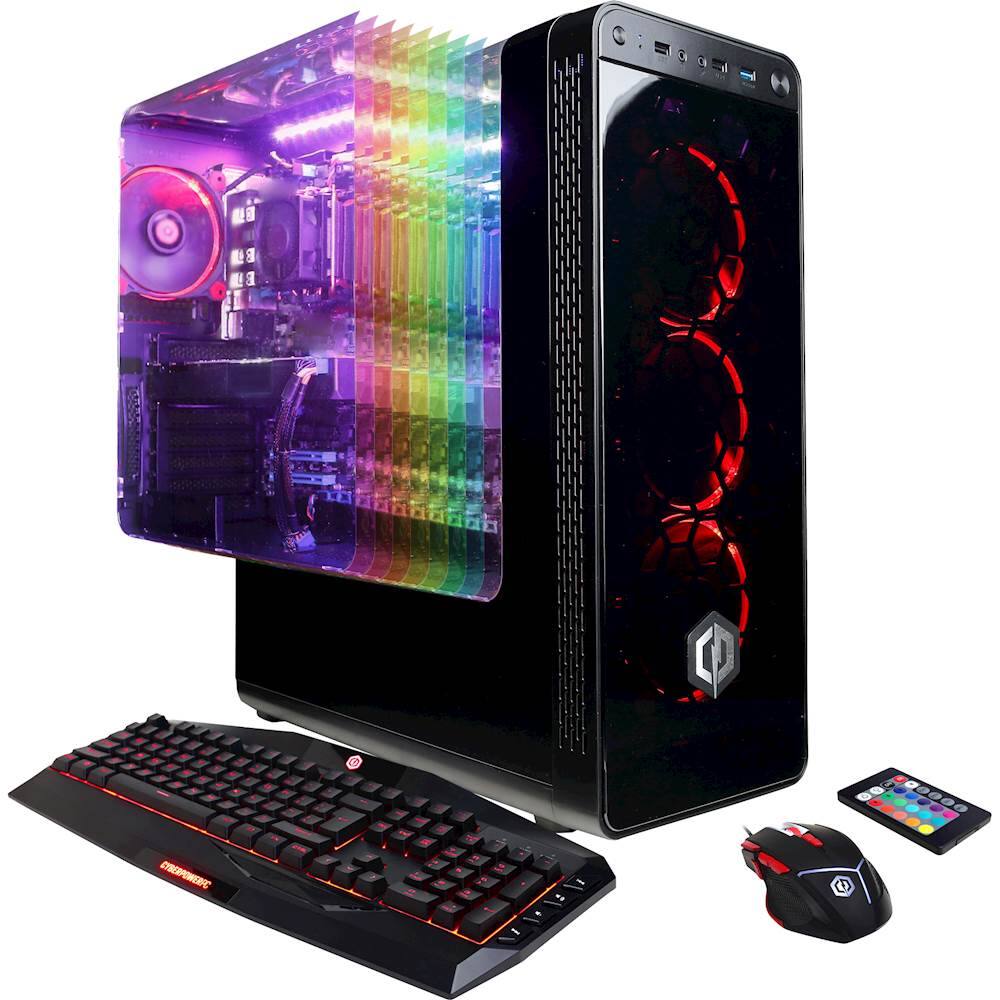 CyberPowerPC - Gamer Xtreme VR Desktop - Intel Core i5-7400 - 8GB Memory - AMD Radeon RX 570 - 1TB Hard Drive - Black - Larger Front