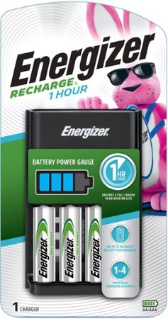 Energizer - Recharge 1-Hour Charger for NiMH Rechargeable AA and AAA Batteries