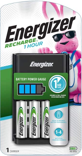 Energizer NiMH Battery Charger 4 AA and 2 AAA Rechargeable Batteries Kit