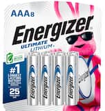Energizer - Ultimate Lithium AAA Batteries (8 Pack), Triple A Batteries