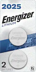 Front. Energizer - 2025 Batteries (2 Pack), 3V Lithium Coin Batteries - Silver.