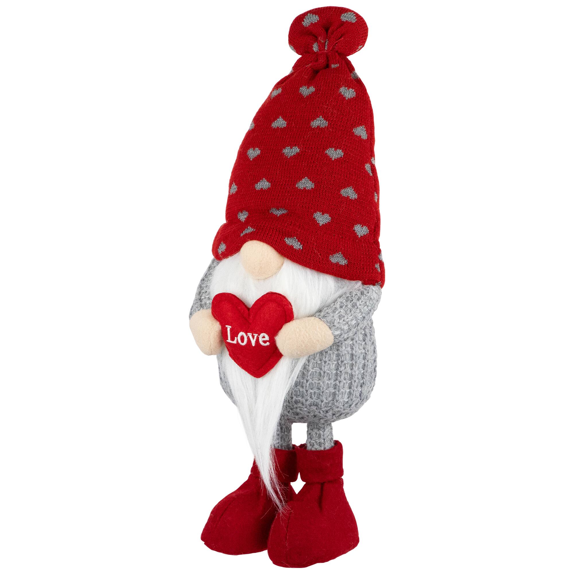 Alt View 2. Northlight - Plush "Love" Valentine's Day Gnome - 13.5" - Red.