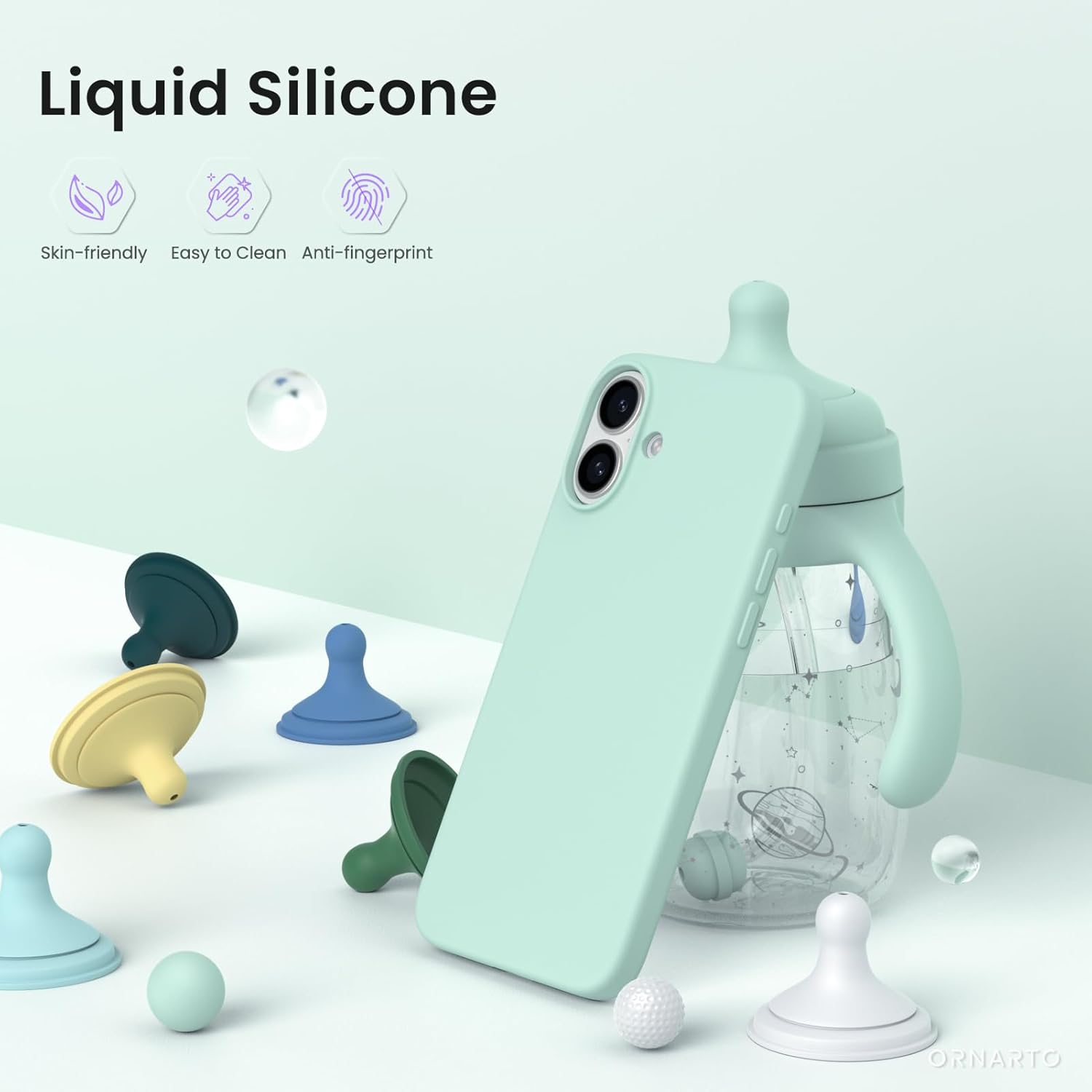 Liquid Silicone Skin-friendly Easy to Clean Anti-fingerprint ORNARTO