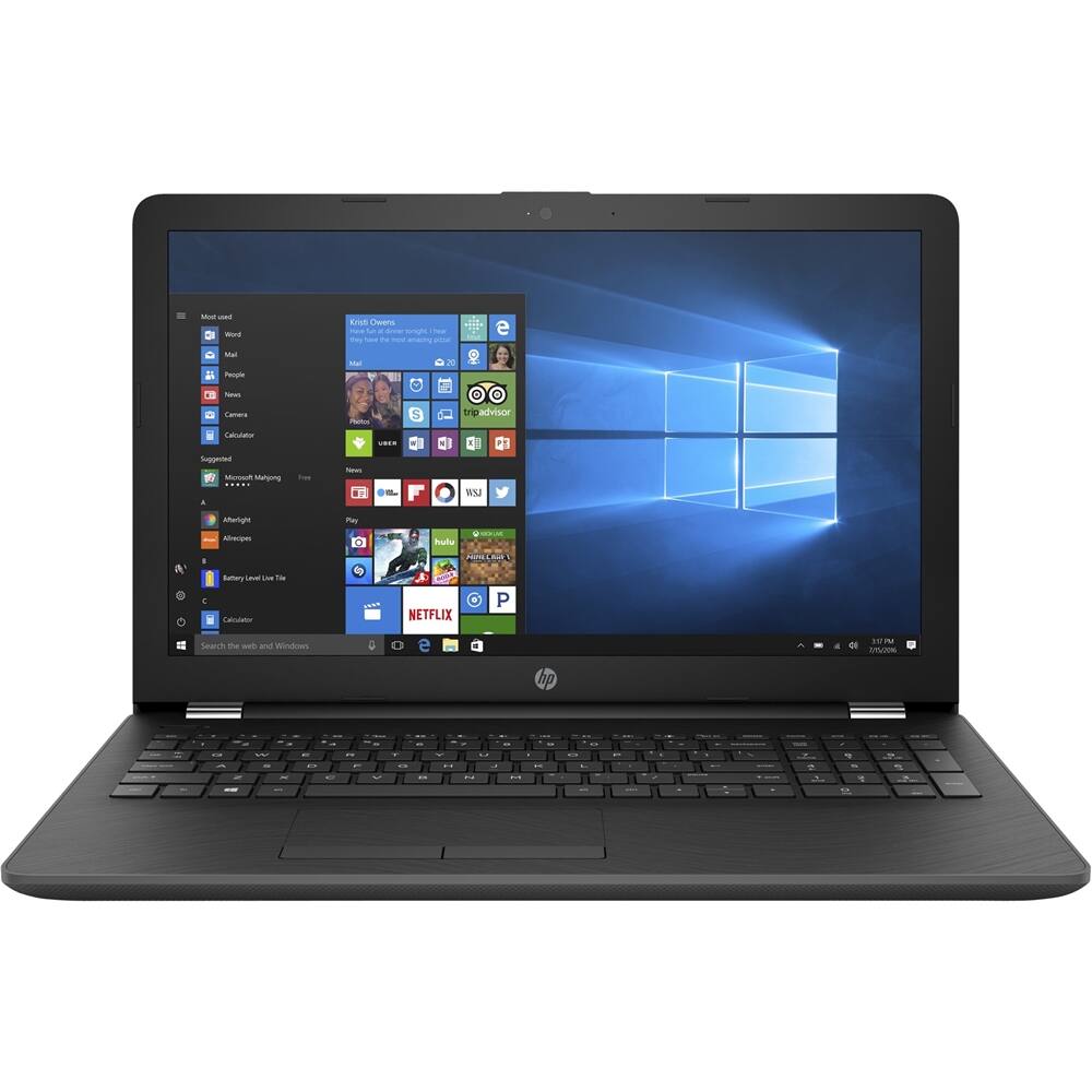 HP - 15.6" Laptop - AMD E2-Series - 4GB Memory - AMD Radeon R2 - 500GB Hard Drive - HP finish in smoke gray - Larger Front