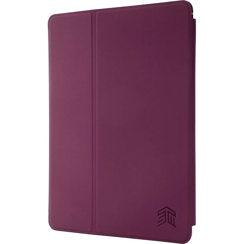 Left View: Best Buy essentials™ - Folio Case for Apple iPad 10.2" (7th, 8th and 9th Gen) - Plum