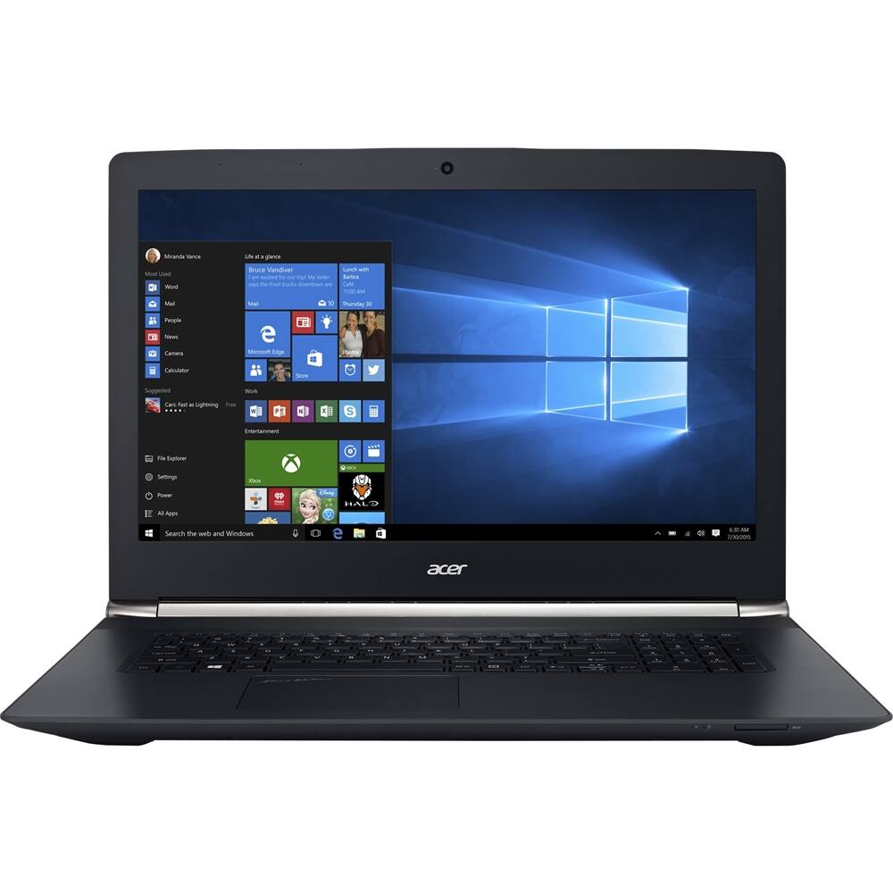 Acer - 17.3" Refurbished 4K Ultra HD Laptop - Intel Core i7 - 16GB Memory - NVIDIA GeForce GTX 960M - 1TB HDD + 256GB SSD - Black - Larger Front