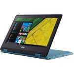 Front Zoom. Acer - 2-in-1 11.6" Refurbished Touch-Screen Laptop - Intel Celeron - 4GB Memory - 32GB eMMC Flash Memory - Black, turqouise blue.