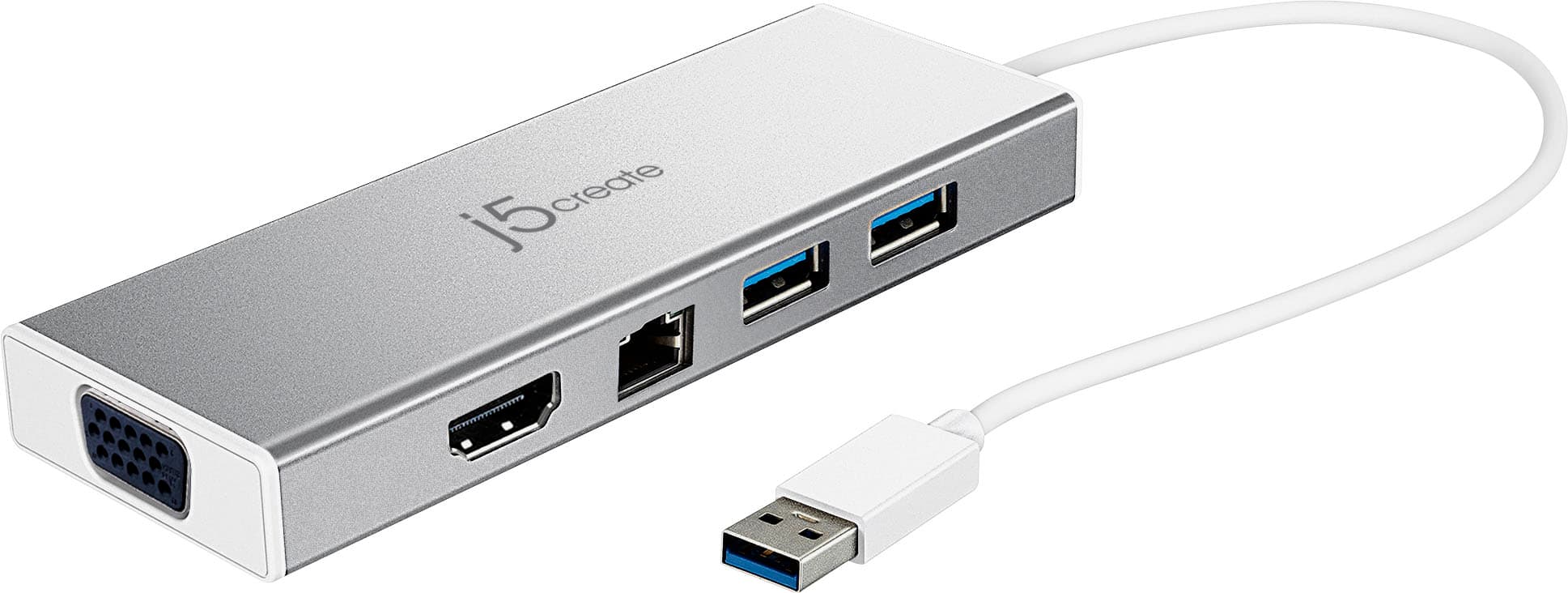j5create - USB 3.0 Mini Dock - Silver - Front_Zoom