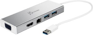 j5create - USB 3.0 Mini Docking Station - Silver - Front_Zoom