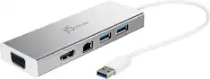 Front. j5create - USB 3.0 Mini Dock - Silver.