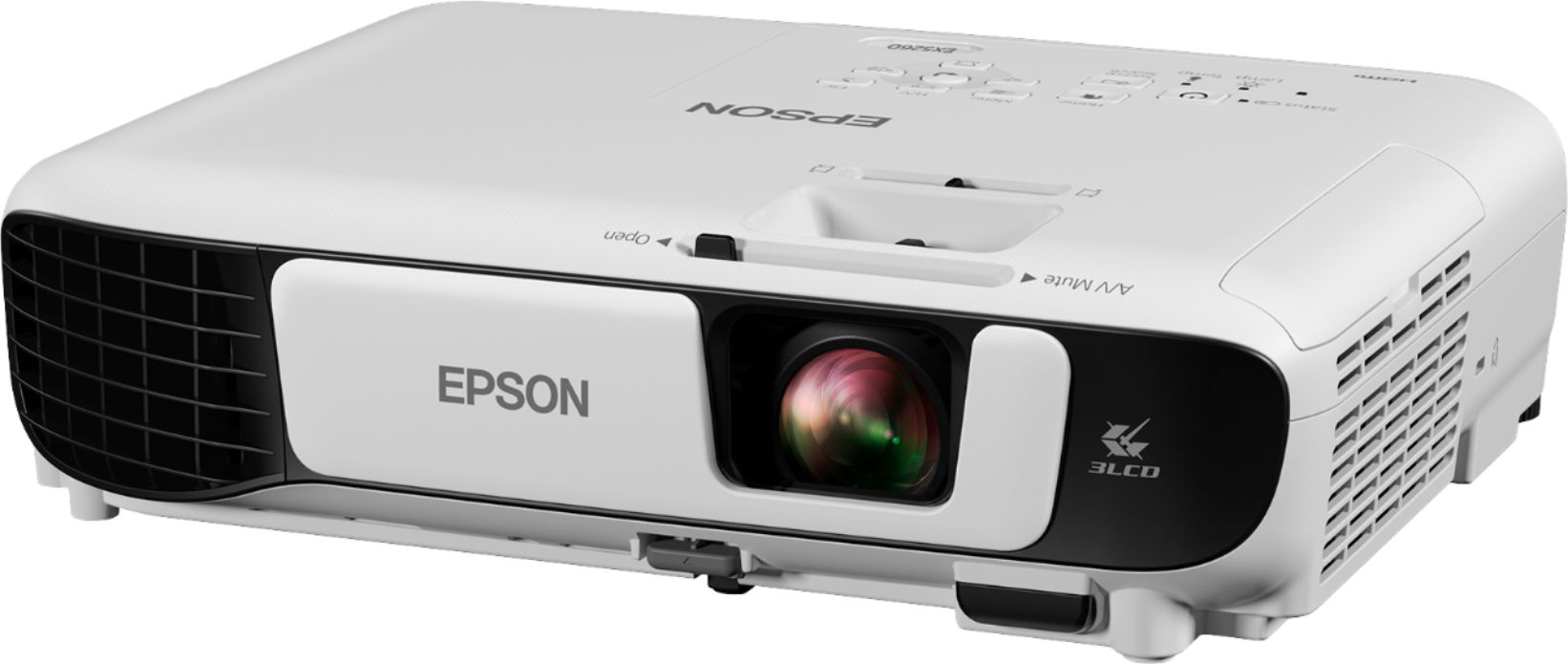 Left View: Epson - EX5260 XGA Wireless 3LCD Projector - Black/white