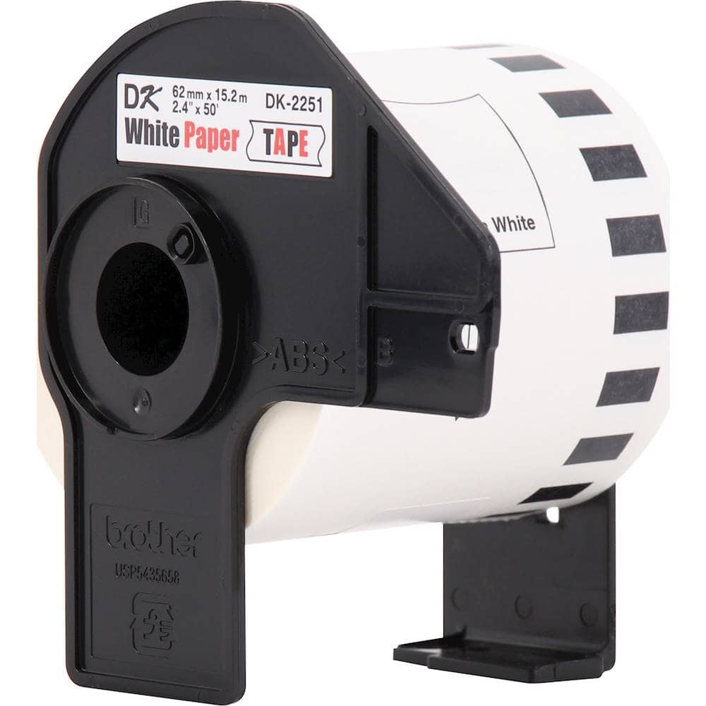 Alt View 12. Brother - Brother DK-2251 Continuous Length Replacement Labels, Black/Red on White Paper Tape, 2.4” x 50 feet, 1 Roll per Box - Black/Red on White.