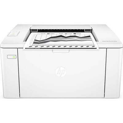 HP - Refurbished LaserJet Pro M102w Black-and-White Wireless Printer - White