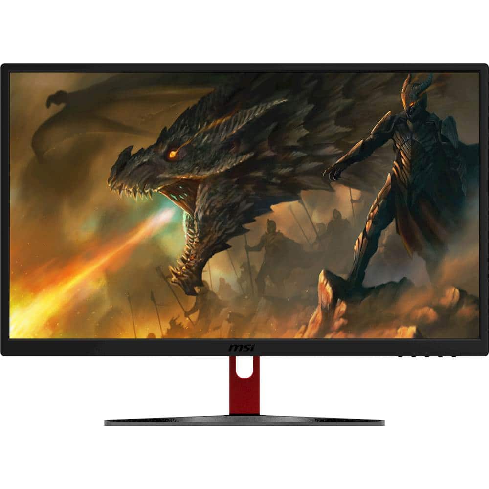 Front. MSI - Optix G24C4 23.6" VA Curved Full HD AMD FreeSync Gaming Monitor (HDMI, DisplayPort) - Black/Red.