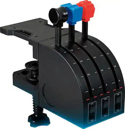 Front. Logitech - Pro Flight Throttle Quadrant Gaming Controller for PC - Black.