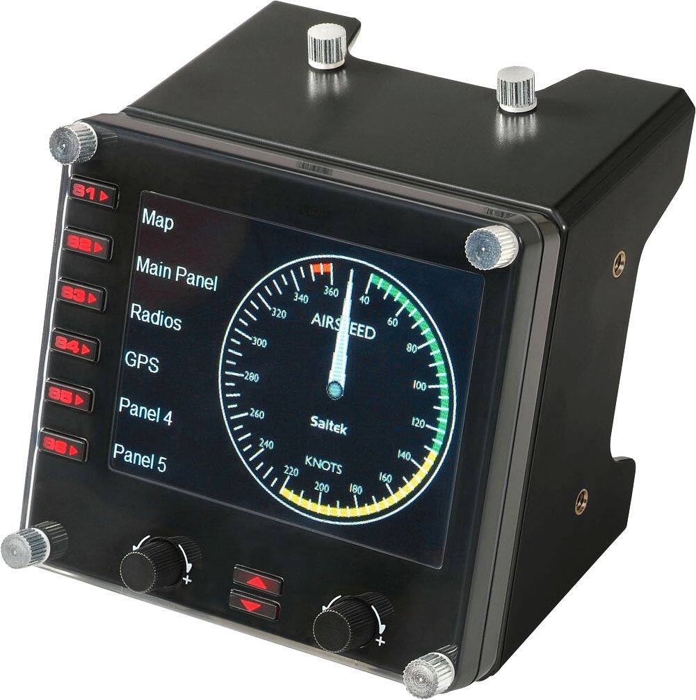 The image features a black box with a digital display. The display shows a timer and a map, along with various other settings. The settings include a main panel, radios, GPS, and different panels. The timer is set to 100, and the map is set to 280. The box also has a knot meter, which is set to 160. The display is surrounded by buttons, which are likely used to control the different settings and functions of the box.