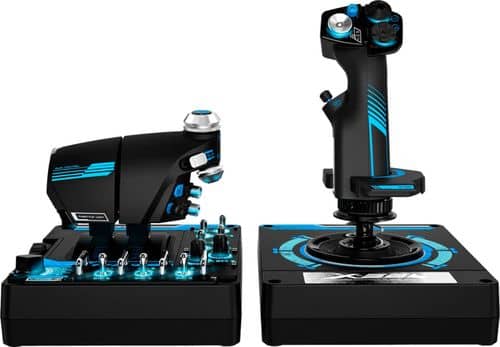 Saitek - Pro Flight X-56 Rhino H.O.T.A.S. System Controller for PC - Blue/black - Larger Front