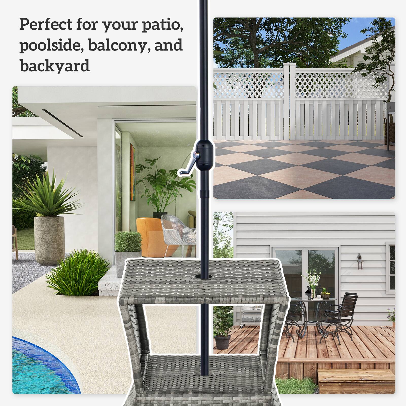 Perfect for your patio, poolside, balcony, and backyard