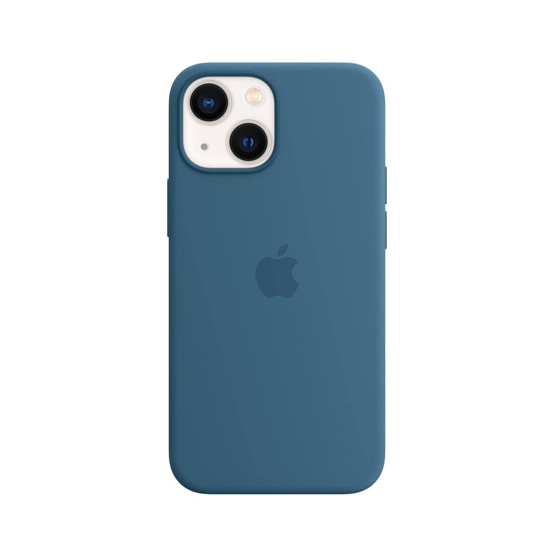 Front. Apple - Apple iPhone 13 mini Silicone Case with MagSafe - Blue Jay - Blue Jay.