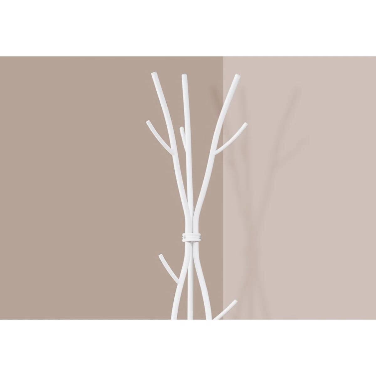 Angle. SlickBlue - Entryway Metal Hall Tree with Coat Rack and Built-In Umbrella Holder - White.