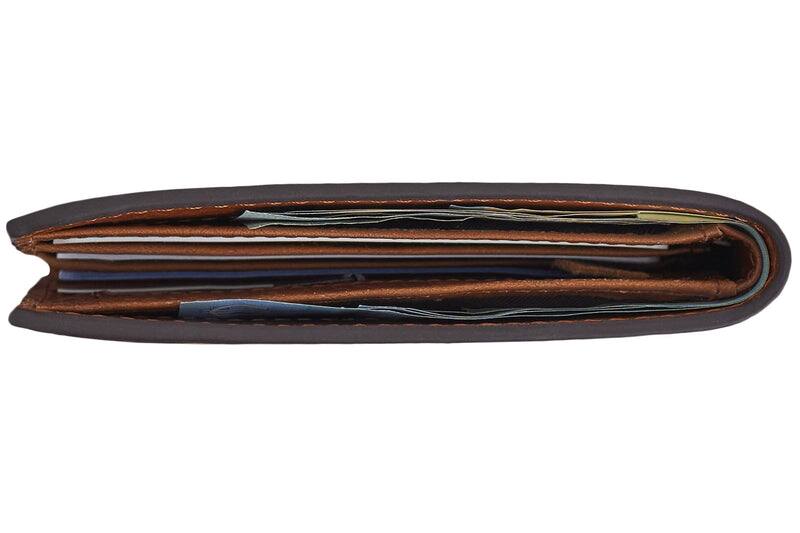 Alt View 6. Luxorro - Sleek Leather Wallet - Dark Brown.