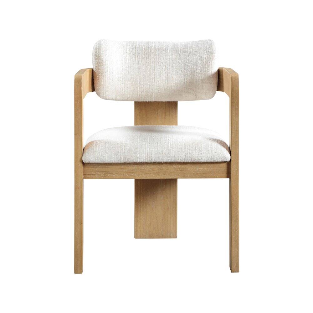 Alt View 2. Meridian Furniture - Sacha Cream Linen Textured Fabric Dining Chair, Set of 2 - Beige.