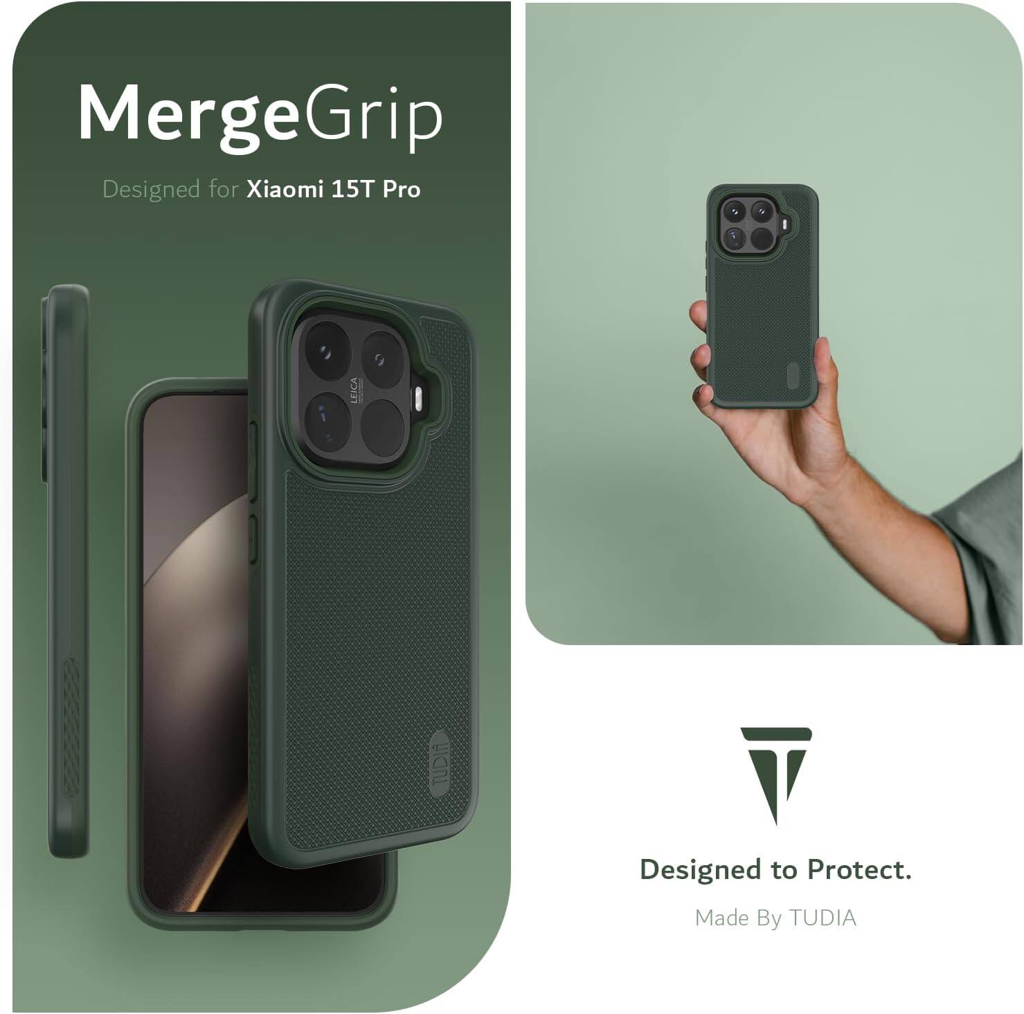 MergeGrip Grip Designed for Xiaomi 15T Pro  
Designed to Protect.  
Made By TUDIA