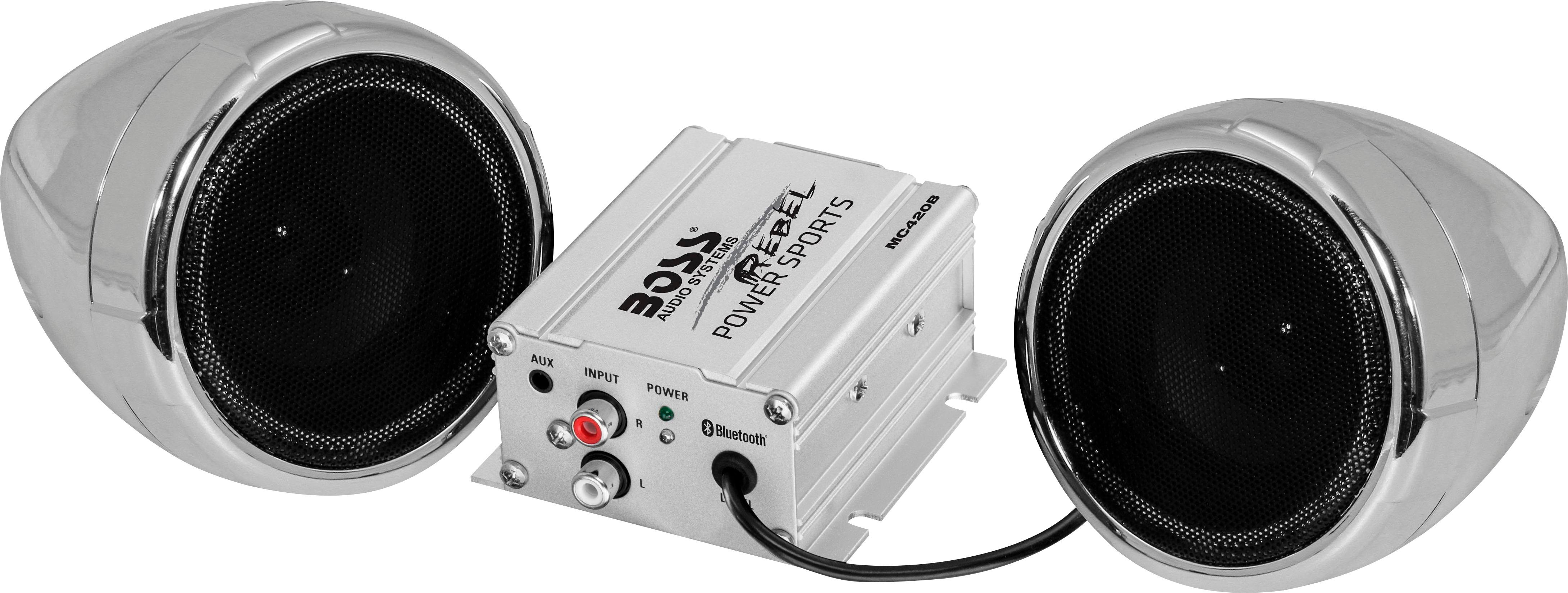 BOSS Audio - Powered Wireless Speakers (Pair) - Chrome