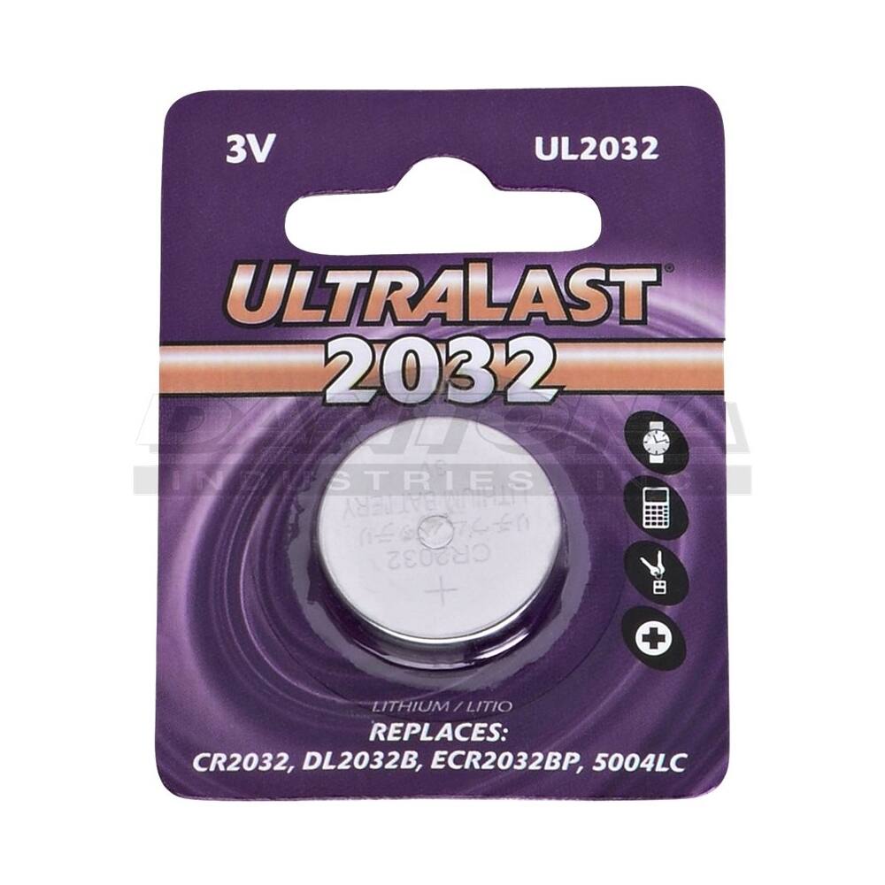 Front. UltraLast - CR2032 Battery - Silver.