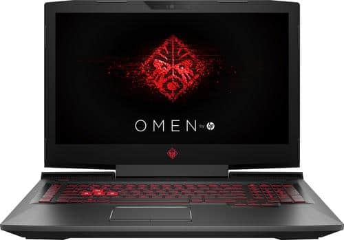 HP - OMEN by HP 17.3" Laptop - Intel Core i7 - 12GB Memory - AMD Radeon RX 580 - 1TB Hard Drive - HP sandblasted hairline brushing and carbon fiber - Larger Front