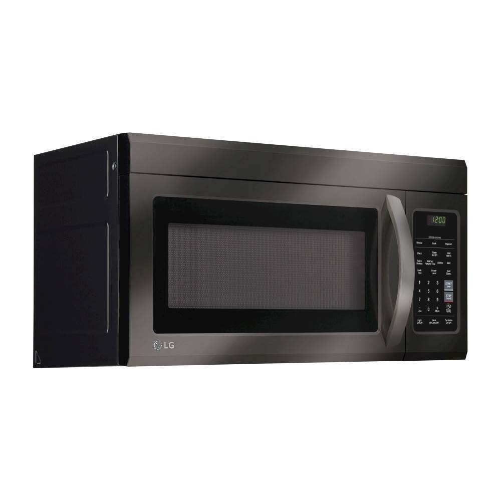 Angle. LG - 1.8 Cu. Ft. Over-the-Range Microwave with Sensor Cooking and EasyClean - Black Stainless Steel.