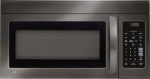 LG - 1.8 Cu. Ft. Over-the-Range Microwave with Sensor Cooking - Black stainless steel - Front_Zoom