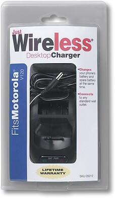Front Standard. Just Wireless - Desktop Charger for Motorola V120 Cell Phones.