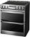 Left. LG - SIGNATURE 7.3 Cu. Ft. Smart Slide-In Double Oven Electric True Convection Range with EasyClean and SmoothTouch Controls - Textured Steel.