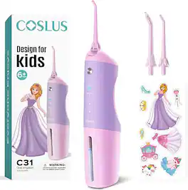 COSLUS - CX31 Kids Water Flosser – 4 modes, ages 6+, safe & waterproof. Portable, rechargeable