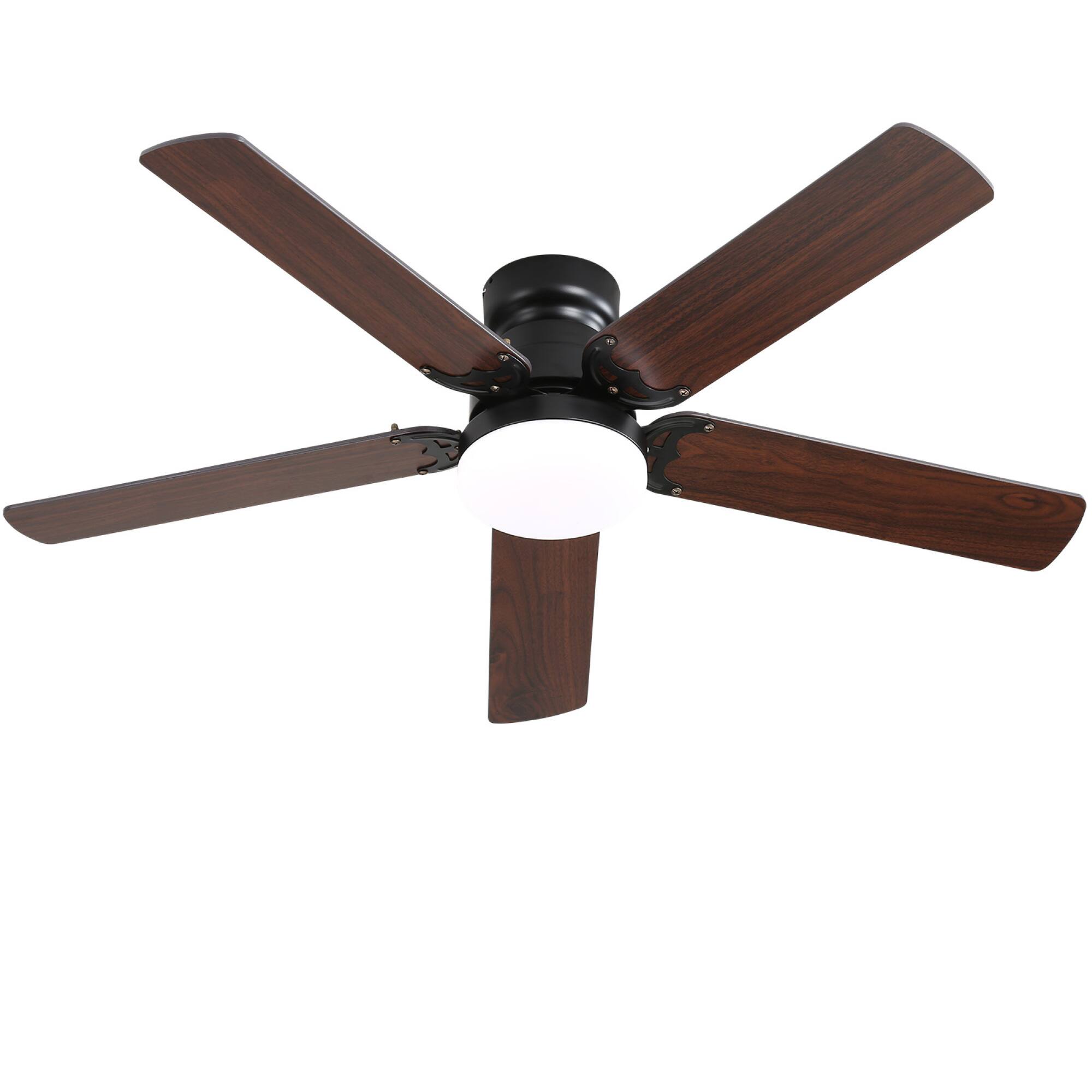 Front. ELEMENT ACE - Contemporary Ceiling Fan with Integrated LED Lighting and Remote Control Featuring a Reversible Motor - Black.